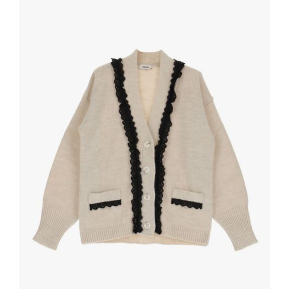 Button up cardigan with lace details